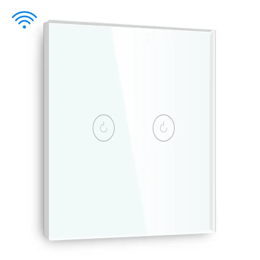 Wifi 2gang 1way touch switch,1000W/gang ,Nuetral&Live wire W1-201