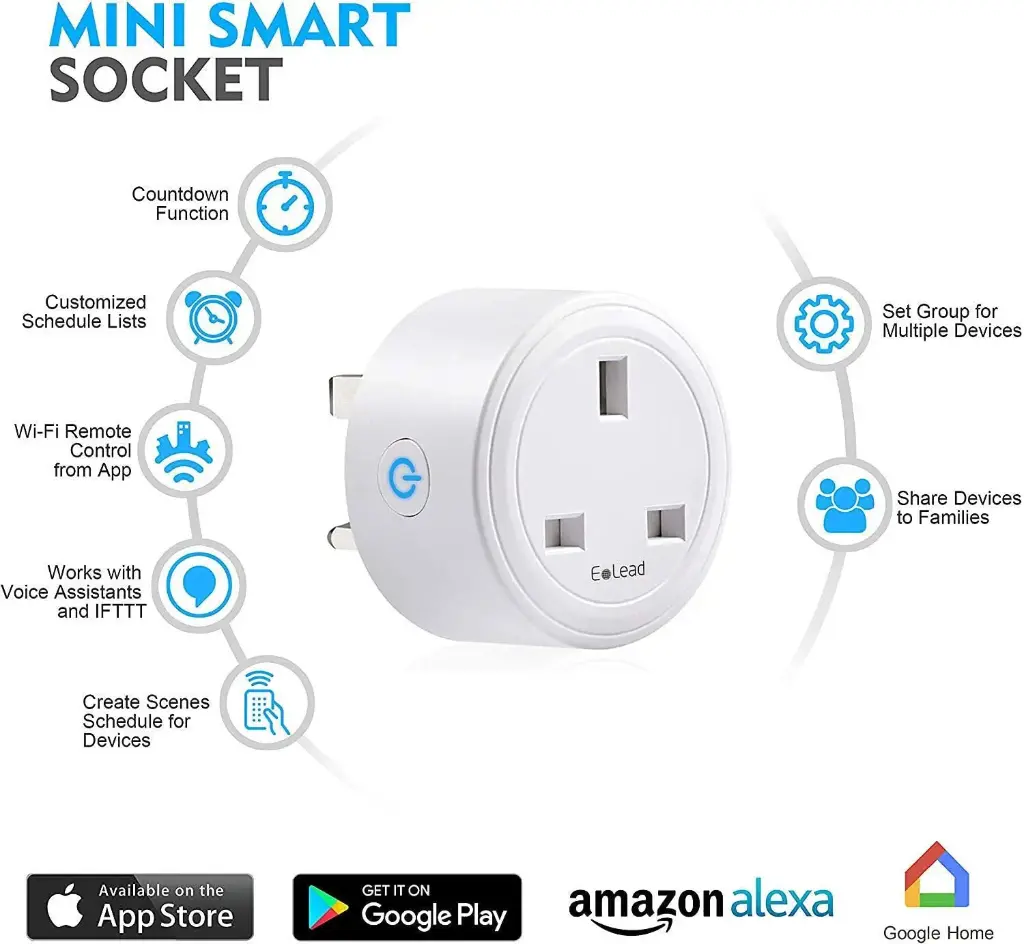 Plug UK 16A 2000W WiFi Frequency:2.4GHZ with power monitor WHDZ03